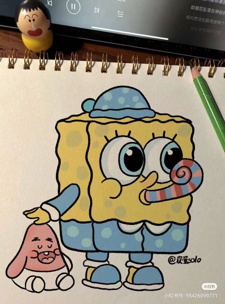 Desenhos Fofos: Bob Esponja fofo para desenhar