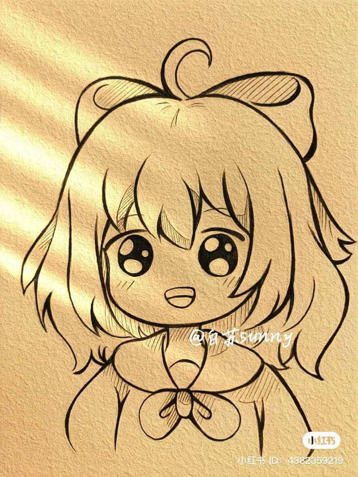 Desenhos Fofos: Menina anime fofa para desenhar