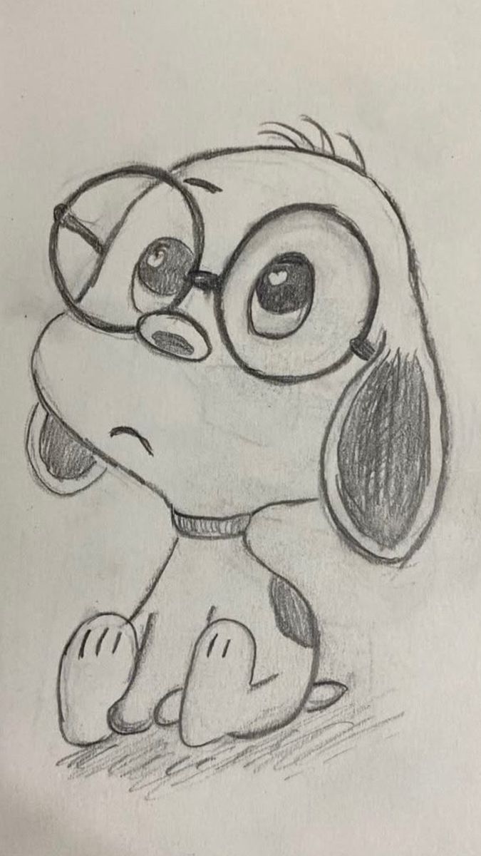 Desenhos Fofos: Cachorro fofo com óculos para desenhar