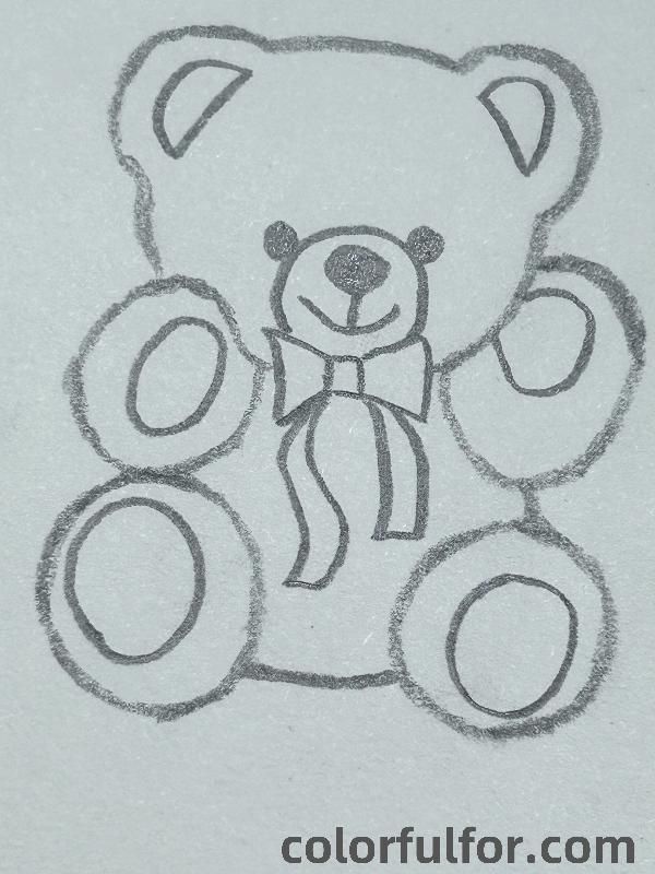 Desenhos Fofos: Urso de pelúcia para desenhar fácil