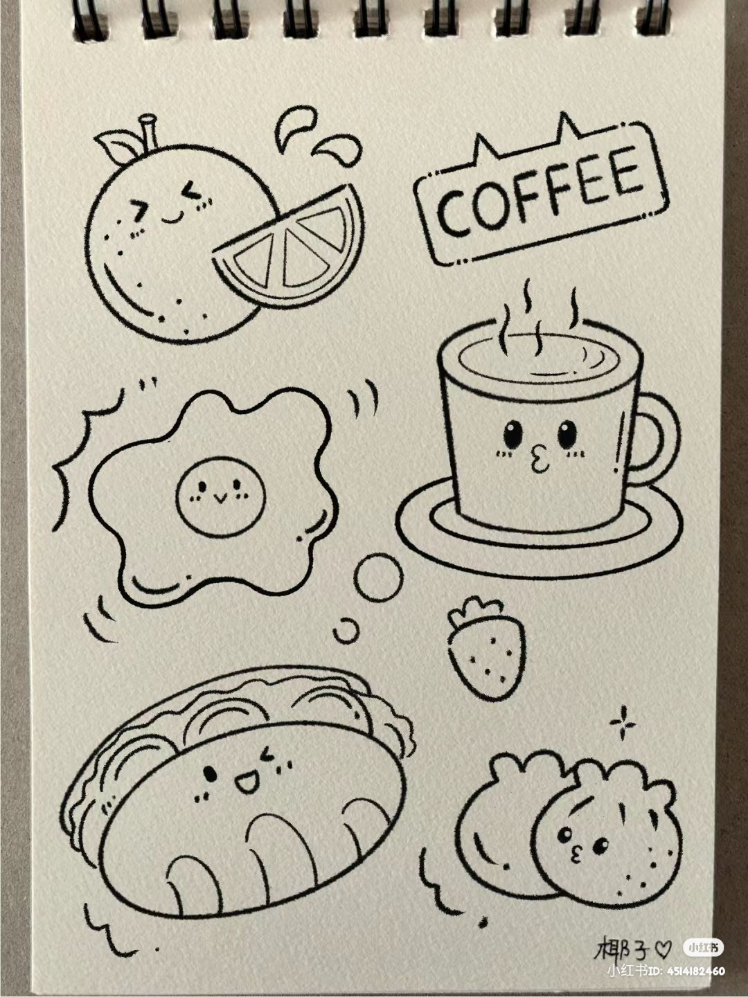 Desenhos Fofos: Comida fofa para desenhar fácil