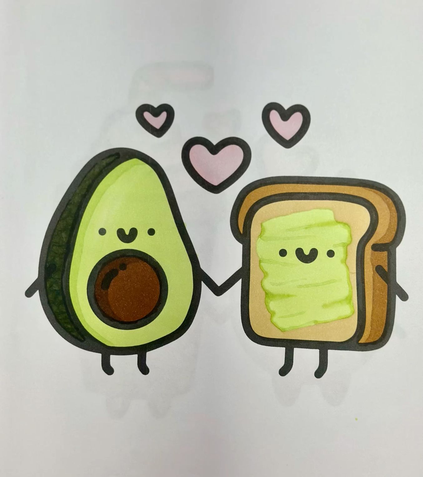 Desenhos Fofos: Torrada e Abacate Fofos para desenhar