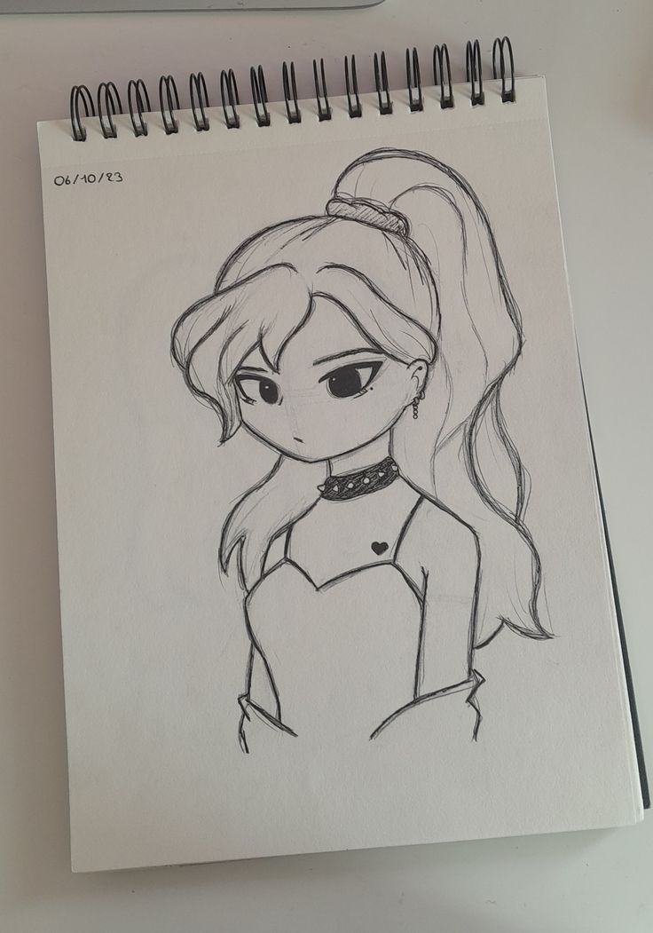 Desenhos Fofos: Menina de anime fofa para desenhar