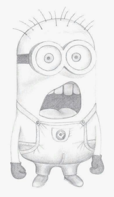 Desenhos Fofos: Minion a lápis para desenhar fácil