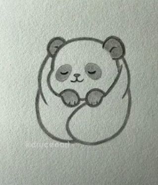 Desenhos Fofos: Panda fofo a lápis para desenhar