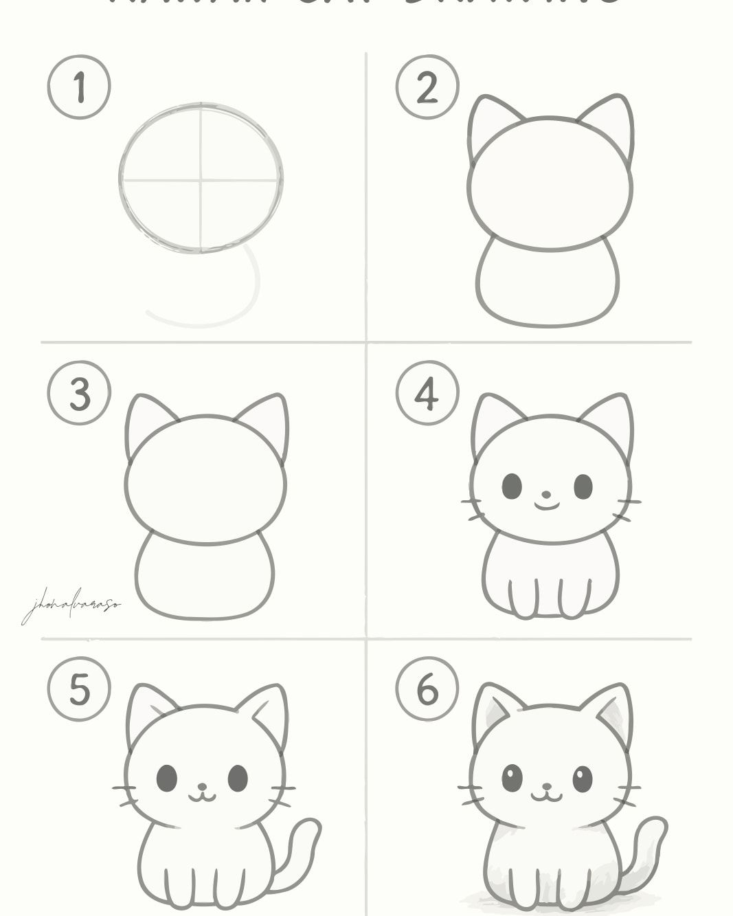 Desenhos Fofos: Gato fofo para desenhar