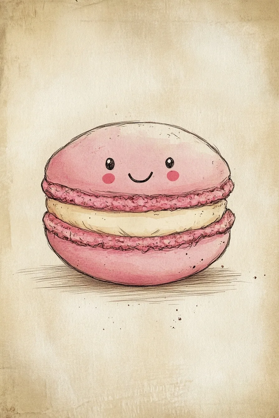 Desenhos Fofos: Macaron fofo para desenhar