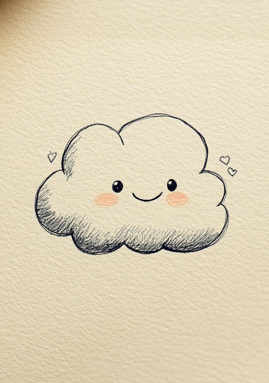 Desenhos Fofos: Nuvem fofa para desenhar