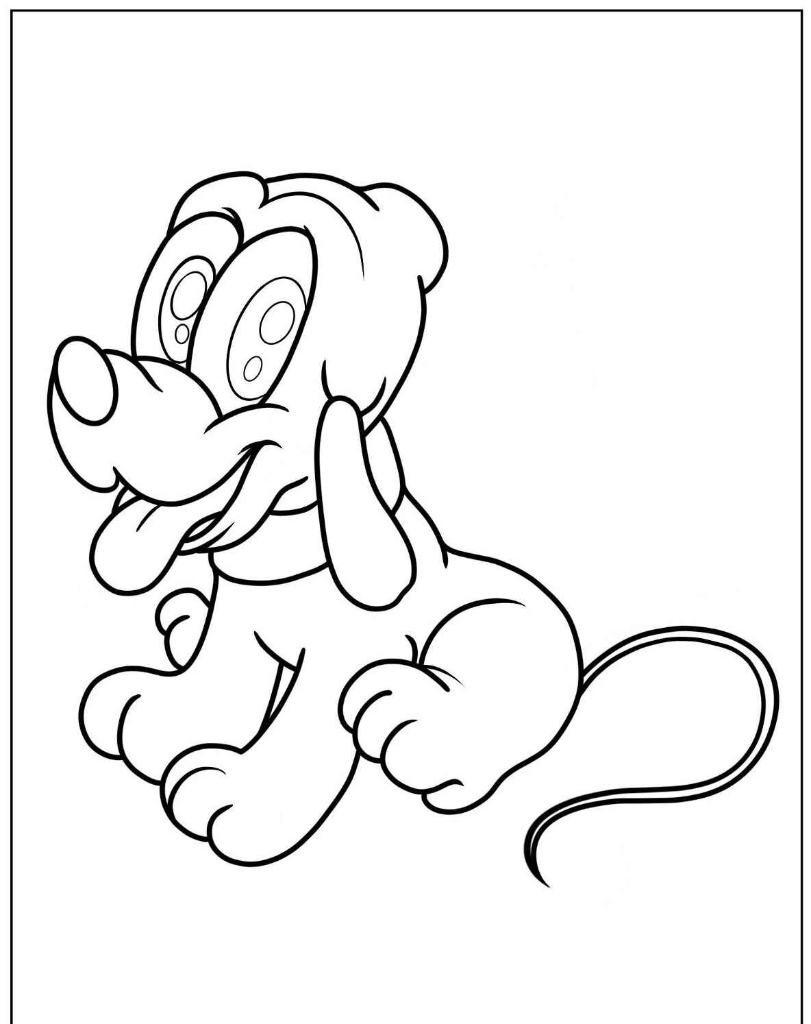 Desenho Fofo de um cachorro sorridente para colorir e imprimir