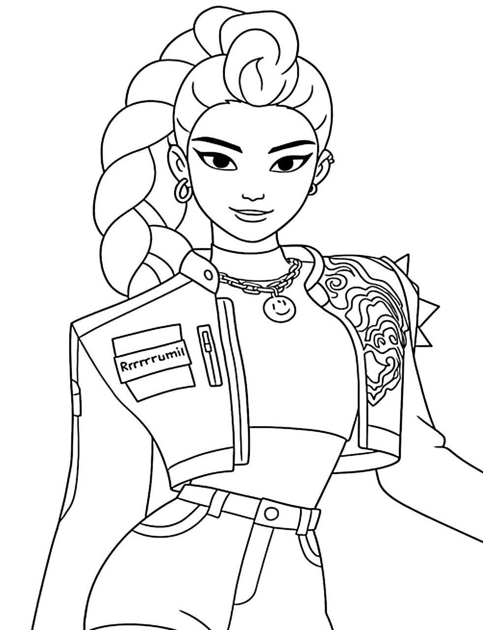 Desenho da Guerreira K-Pop Rumi para imprimir e colorir