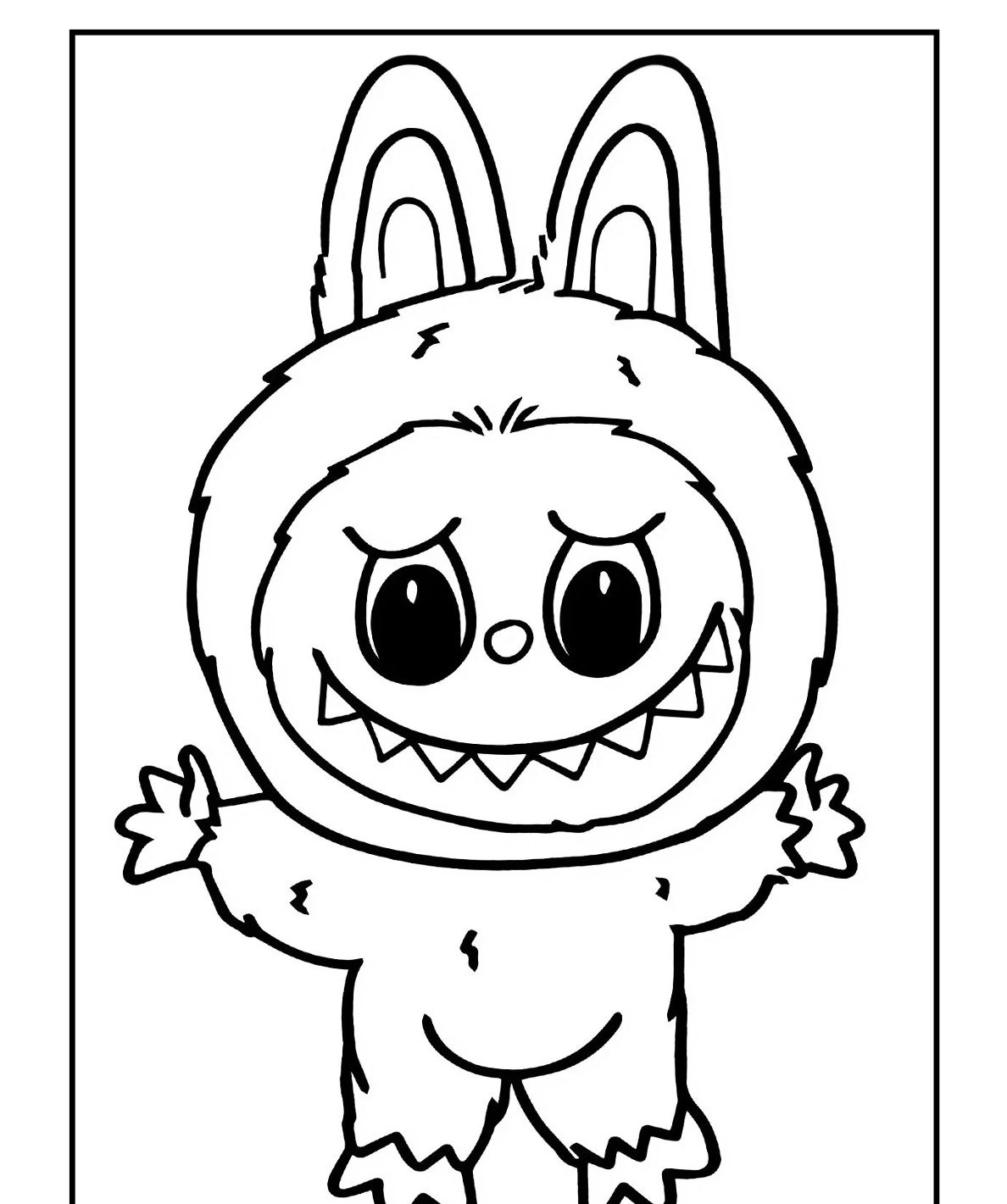 Desenho Labubu com orelhas grandes para imprimir e colorir