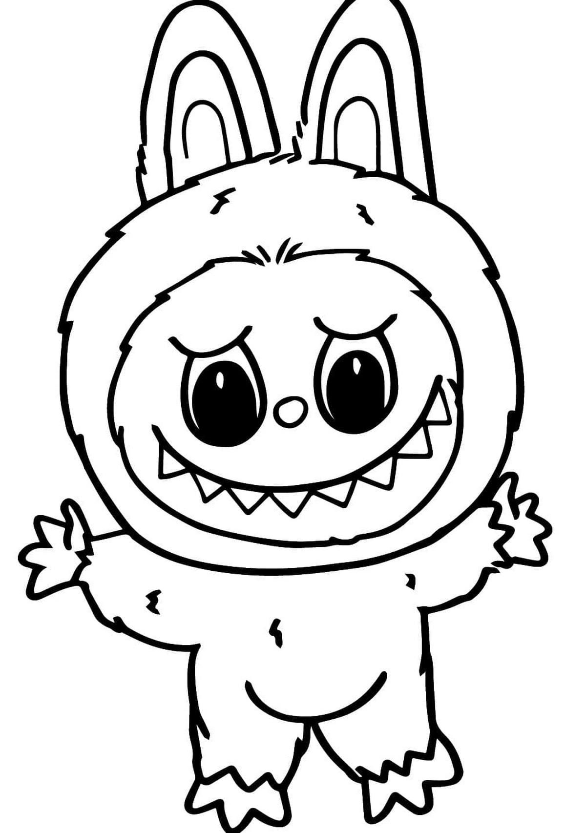 Desenho Labubu divertido para imprimir e colorir