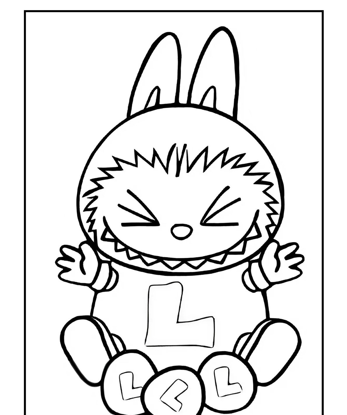 Desenho Labubu Fofo para imprimir e colorir