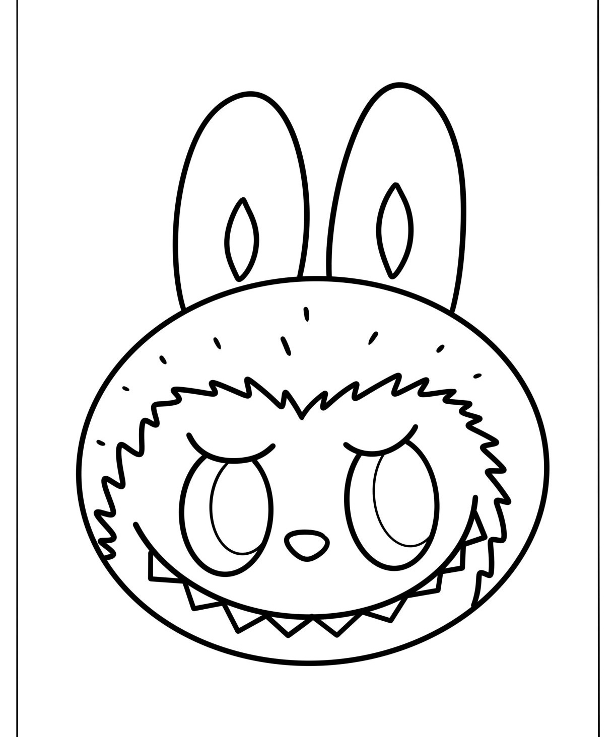 Desenho Labubu com orelhas grandes para imprimir e colorir