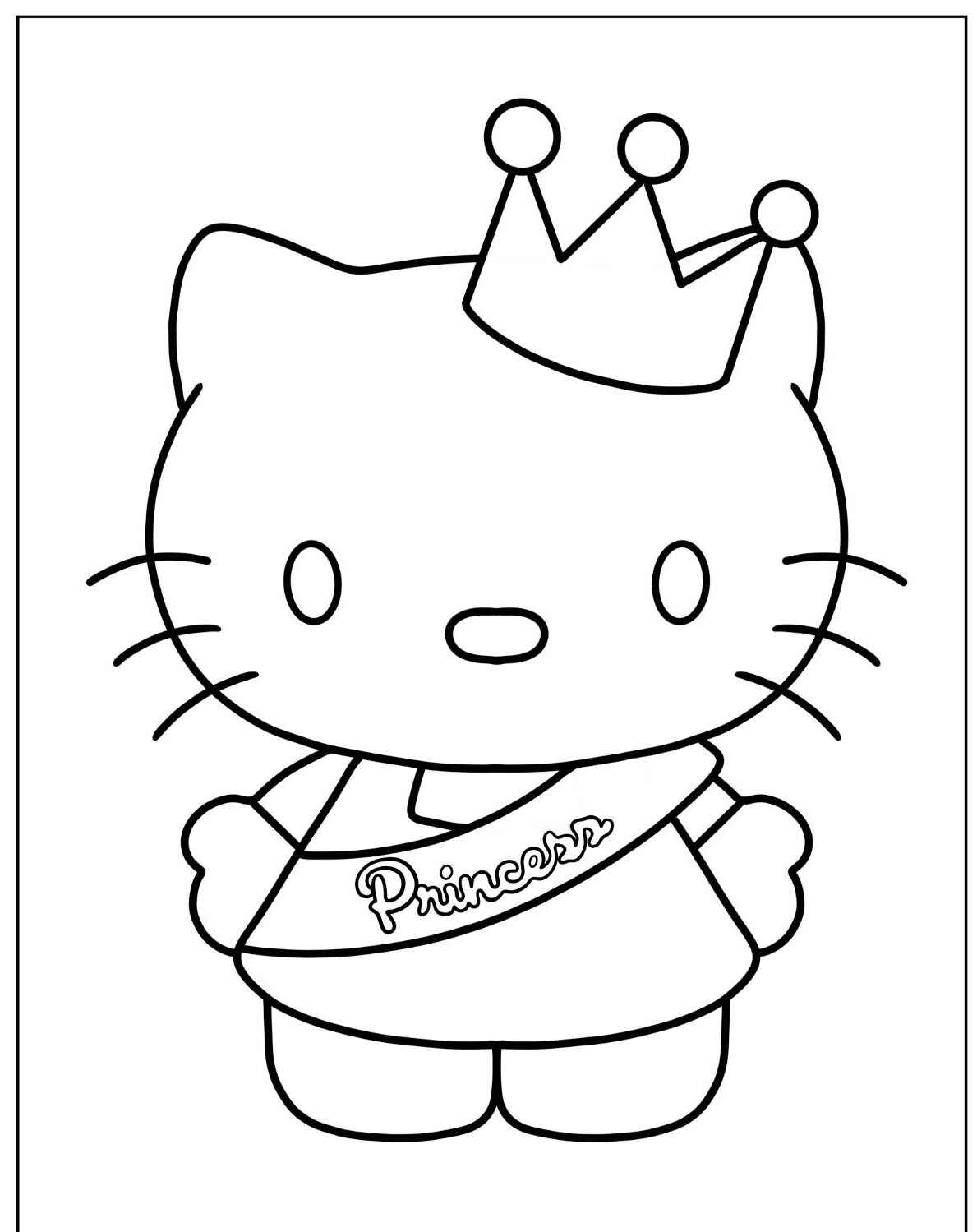 Desenho da Hello Kitty princesa para imprimir e colorir