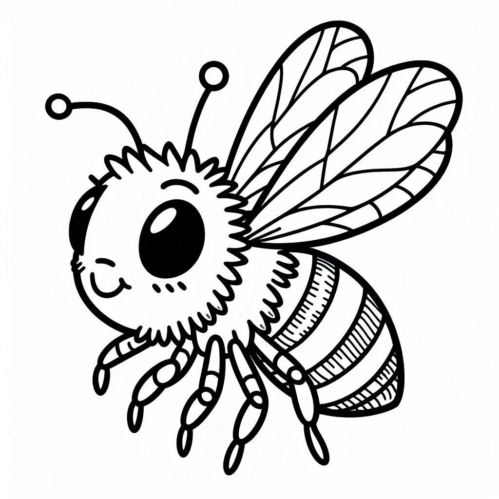 Desenhos de Abelha Abelha fofa com traços simples para desenhar