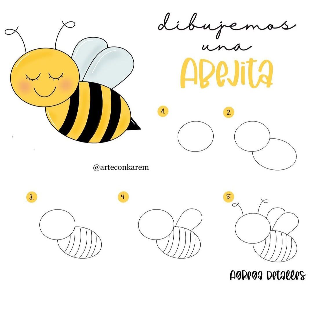 Desenhos de Abelha: Passo a passo para desenhar uma abelhinha