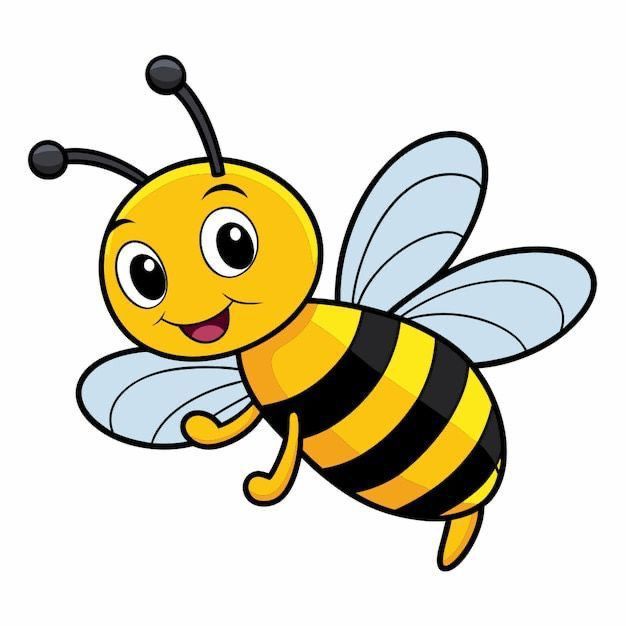 Desenhos de Abelha Abelha fofa sorrindo e voando para desenhar
