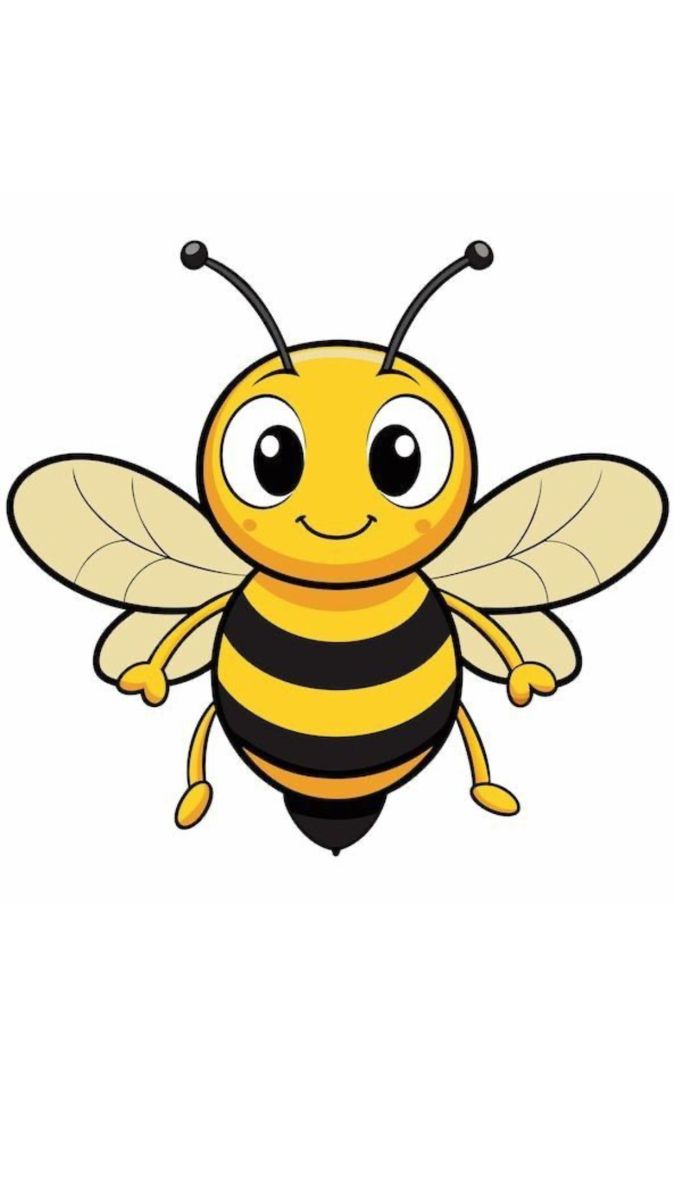Desenhos de Abelha: Abelha fofa sorridente para desenhar