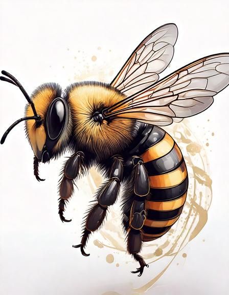 Desenhos de Abelha Abelha fofa com detalhes para desenhar