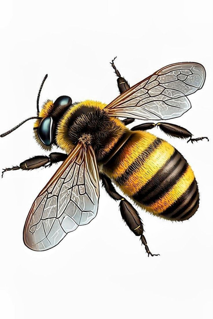 Desenhos de Abelha: Abelha realista e detalhada para desenhar