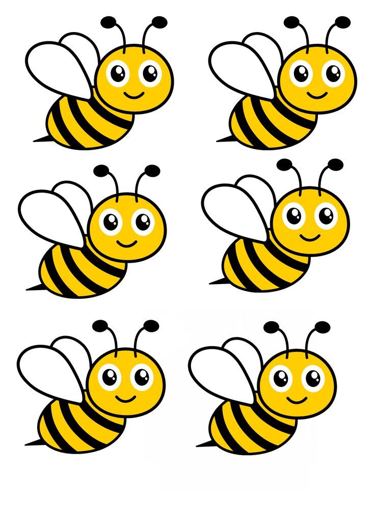 Desenhos de Abelha: abelhas fofas sorridentes para desenhar