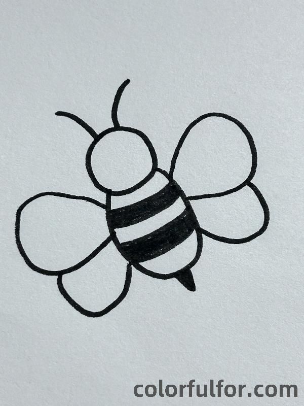 Desenhos de Abelha: Abelha simples e fofa para desenhar