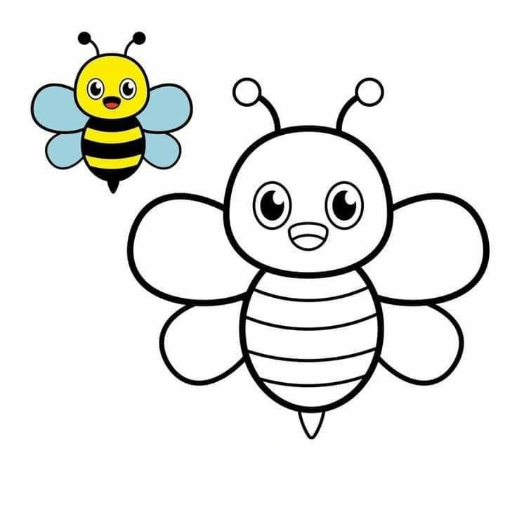 Desenhos de Abelha Abelha fofa sorrindo para desenhar