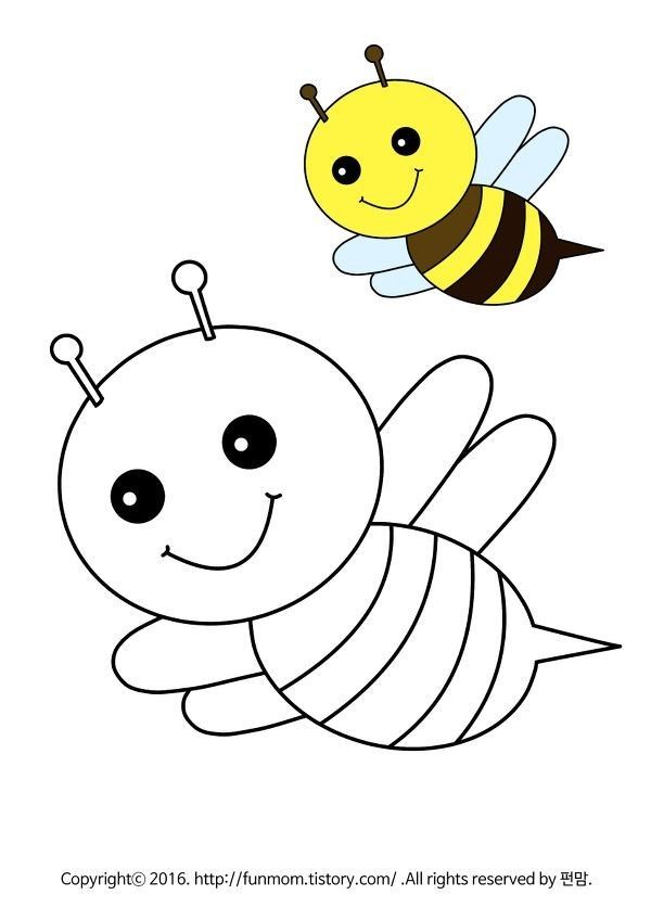 Desenhos de Abelha: Abelha fofa voando para desenhar