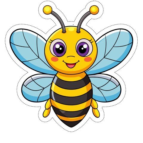 Desenhos de Abelha Abelha fofa sorridente e colorida para desenhar