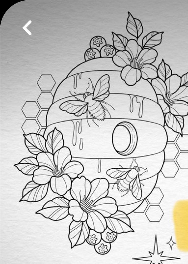 Desenhos de Abelha: colmeia com flores e abelhas para desenhar