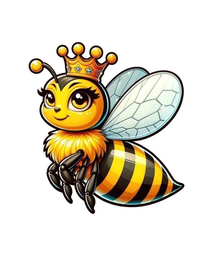 Desenhos de Abelha Abelha fofa com coroa para desenhar