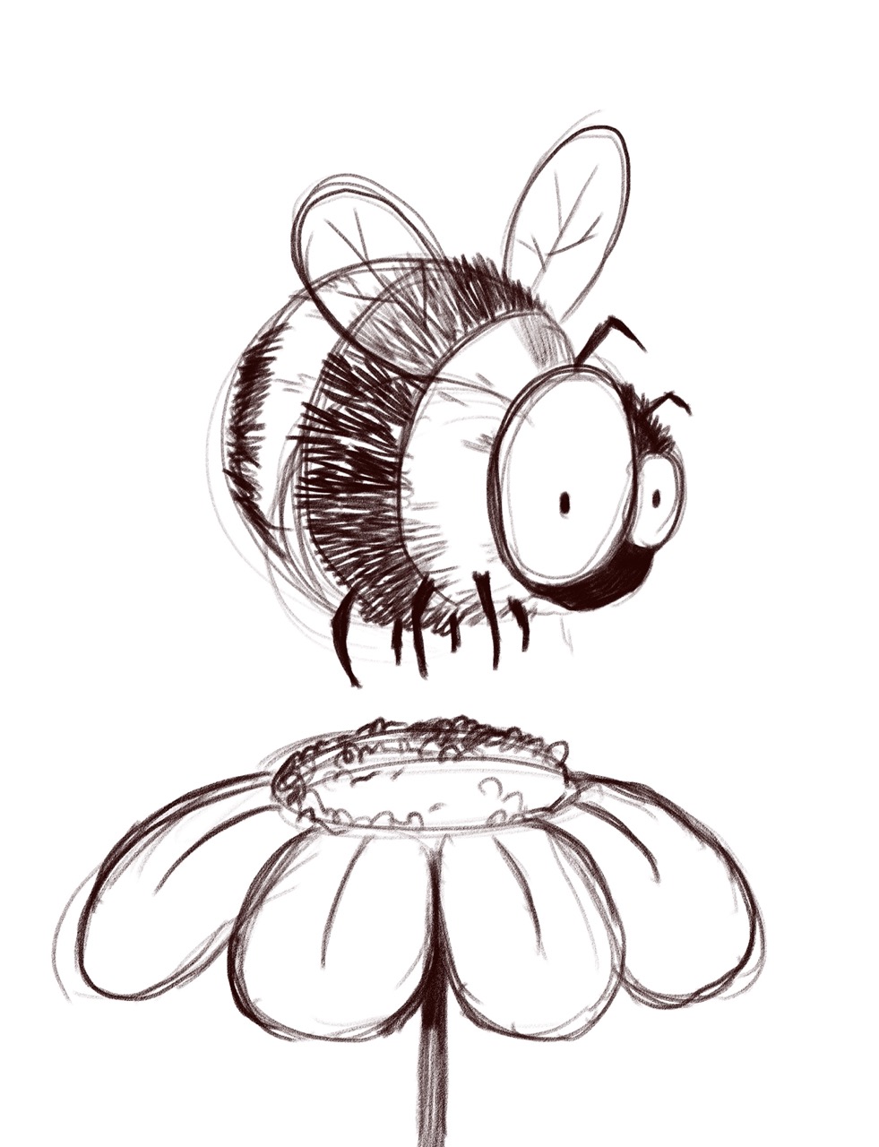 Desenhos de Abelha Abelha fofa sobre flor para desenhar