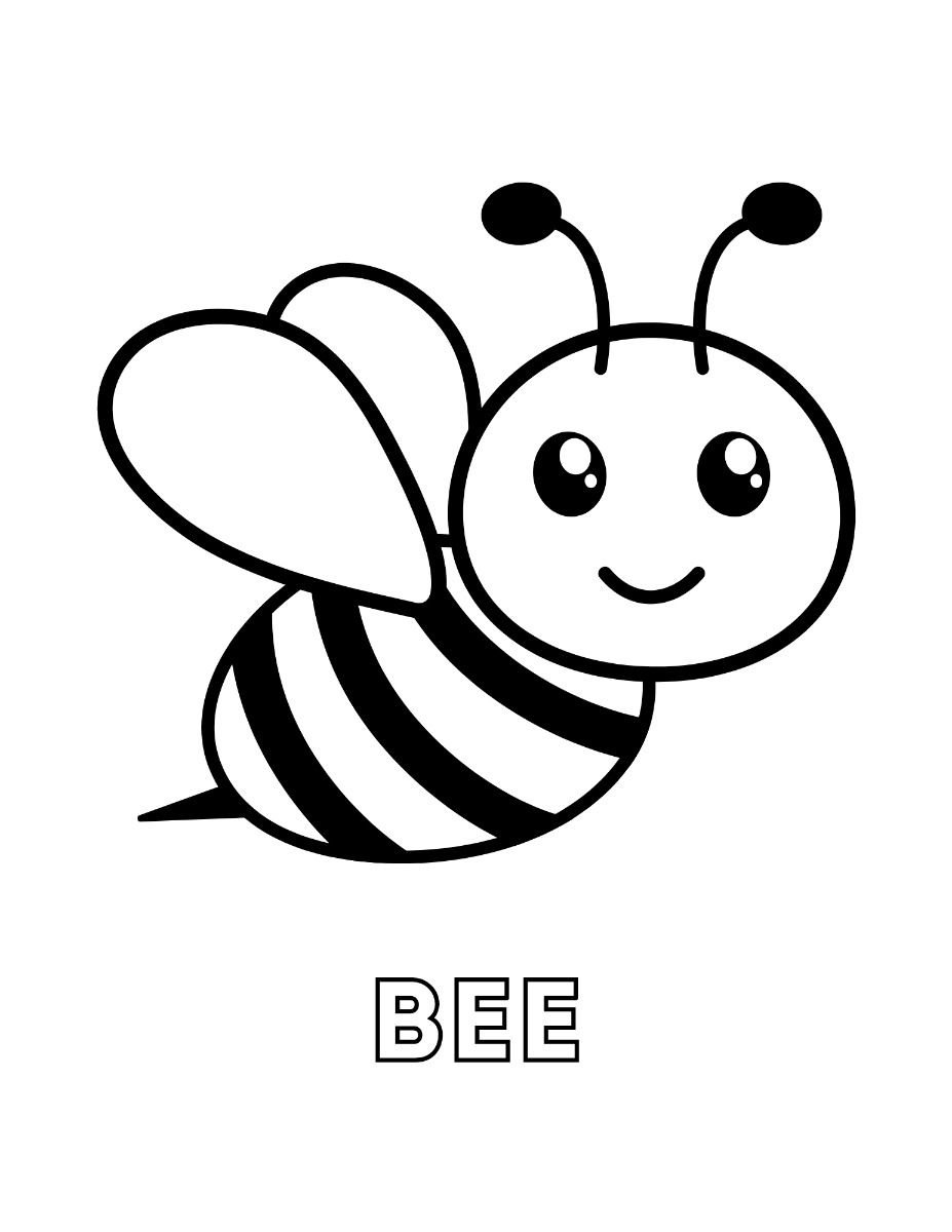Desenhos de Abelha: Abelha fofa com asas para desenhar