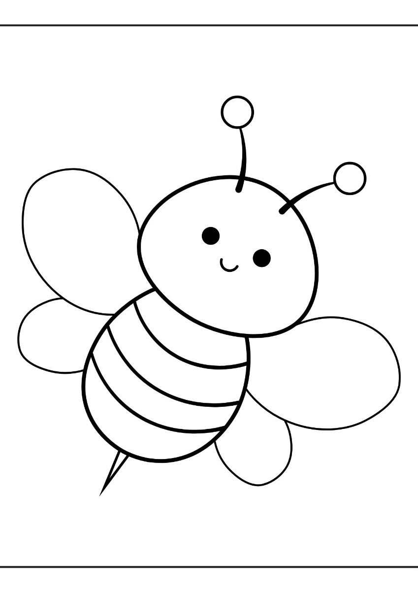 Desenhos de Abelha Abelha fofa e simples para desenhar