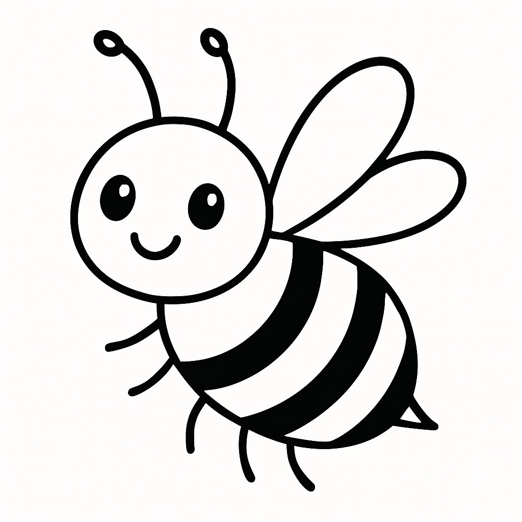 Desenhos de Abelha: Abelha fofa sorrindo para desenhar