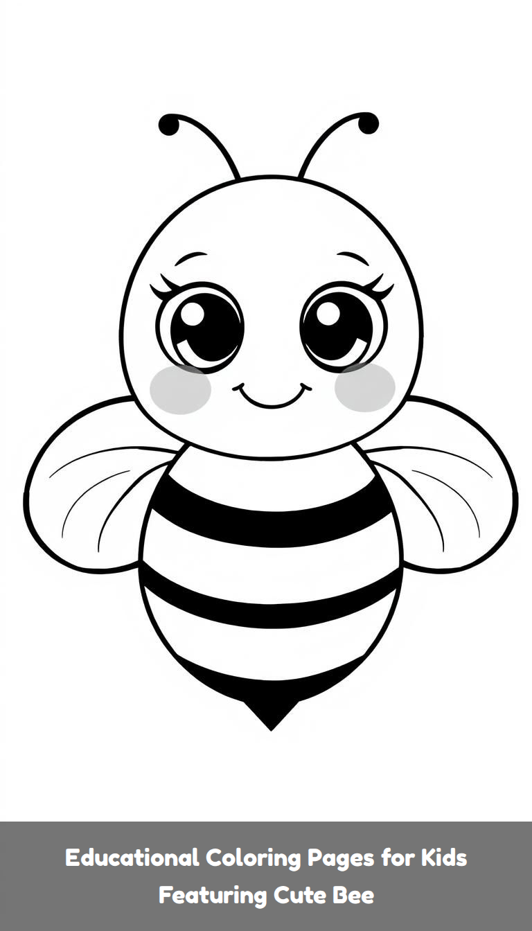 Desenhos de Abelha: Abelha fofa sorridente para desenhar