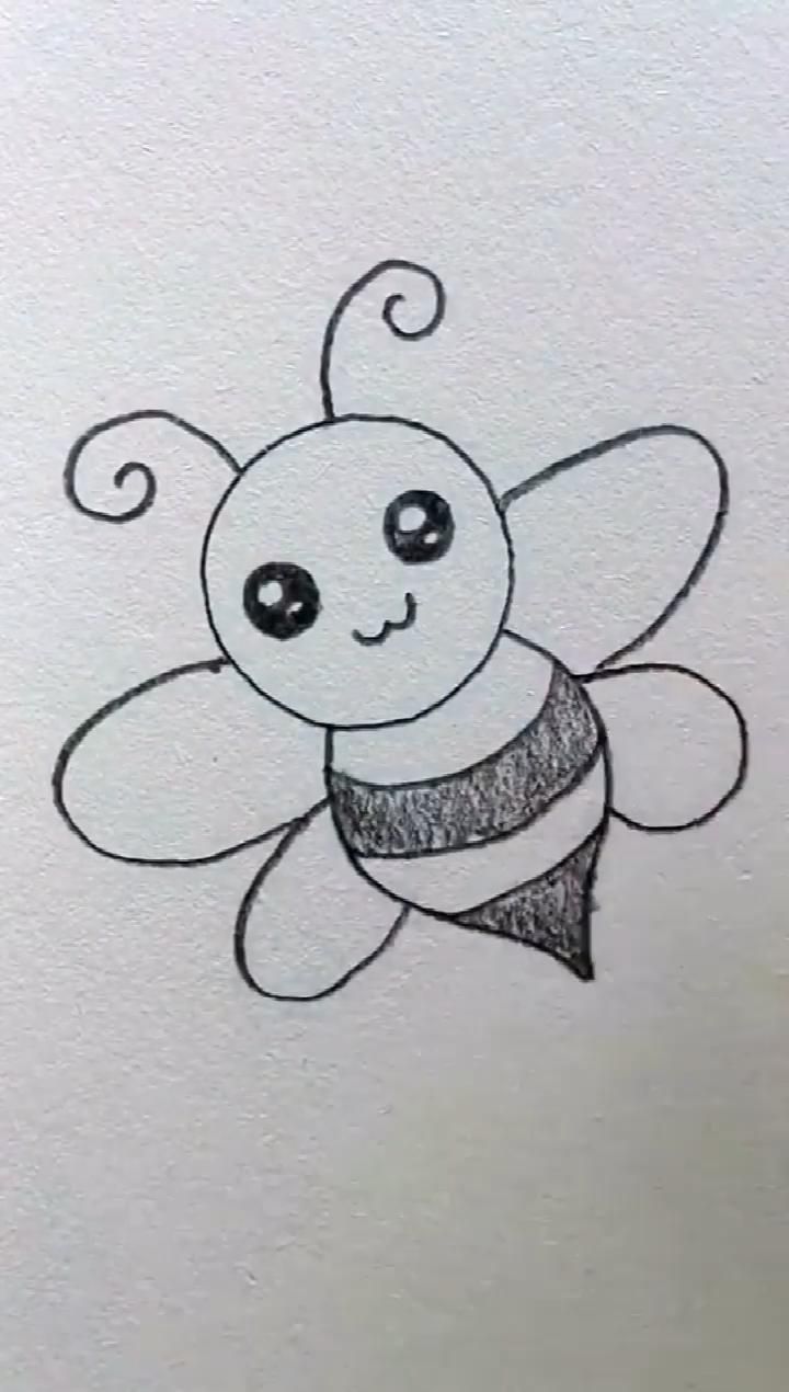 Desenhos de Abelha Abelha fofa com olhos grandes para desenhar