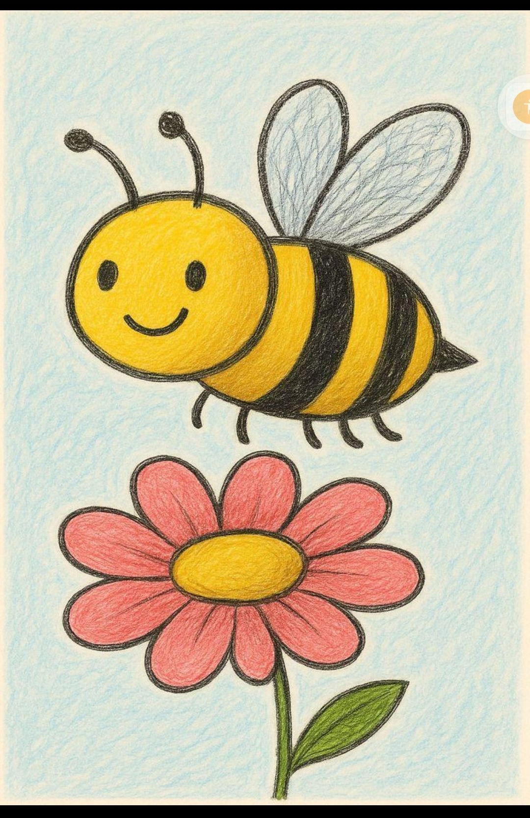 Desenhos de Abelha: Abelha fofa sobre flor para desenhar