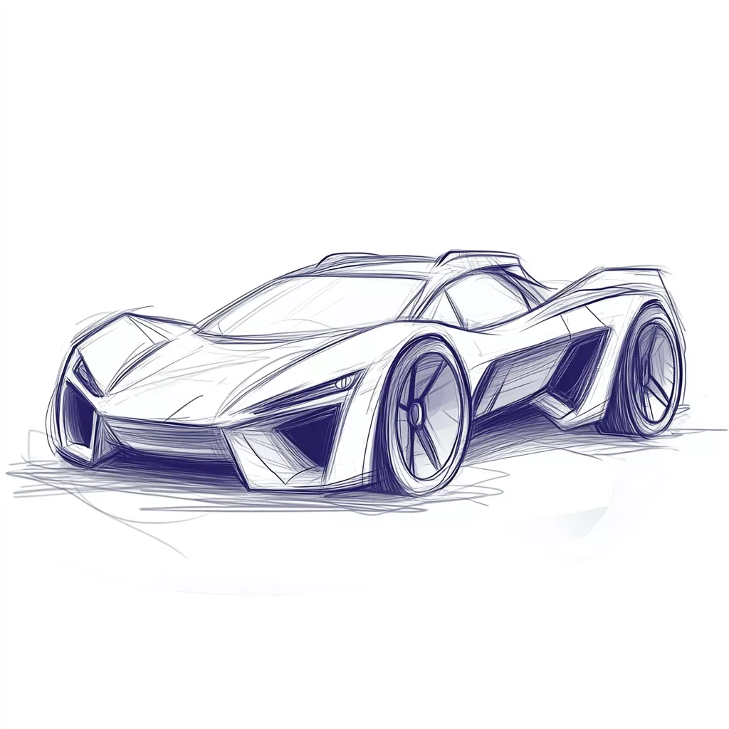 Desenho de Carro: Carro futurista fácil de desenhar