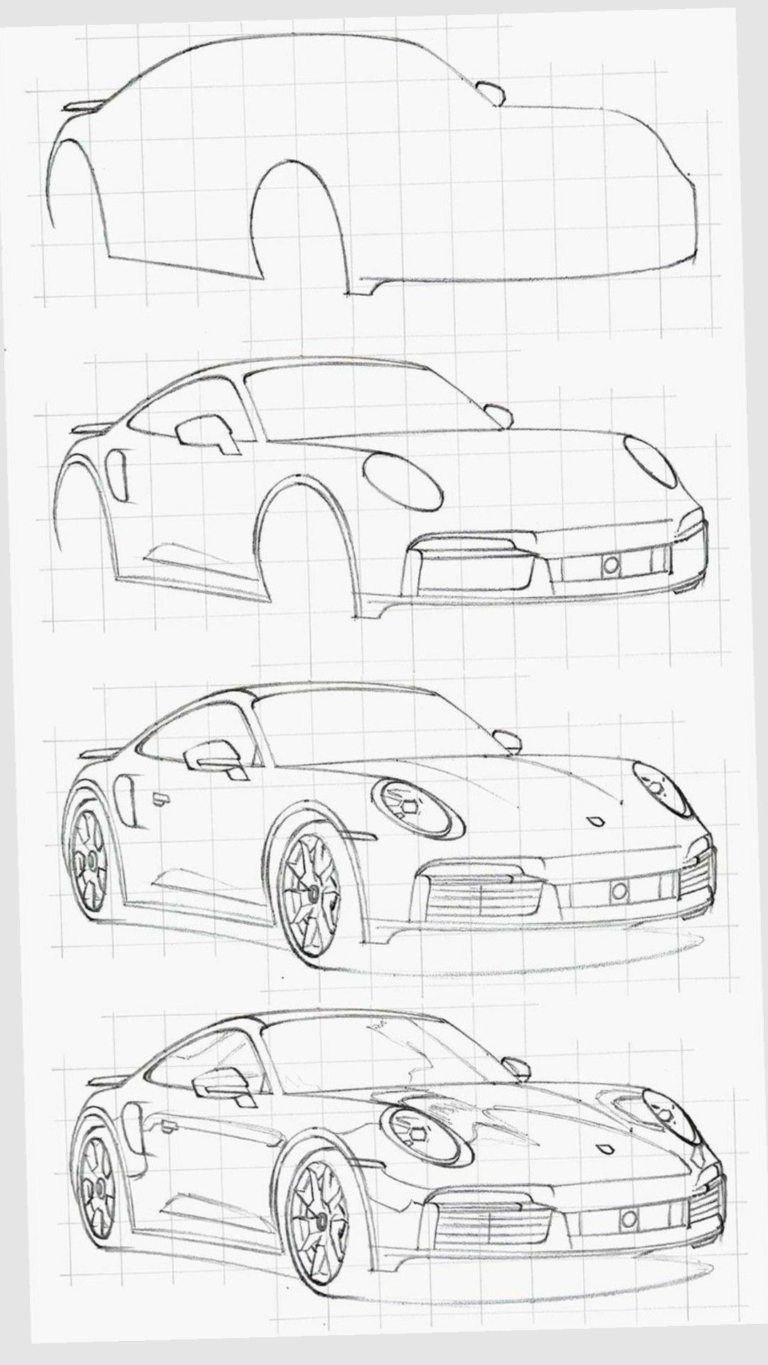 Desenho de Carro: Passo a passo de carro esportivo