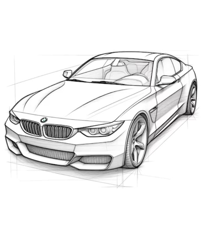 Desenho de Carro: Carro a lápis realista para desenhar