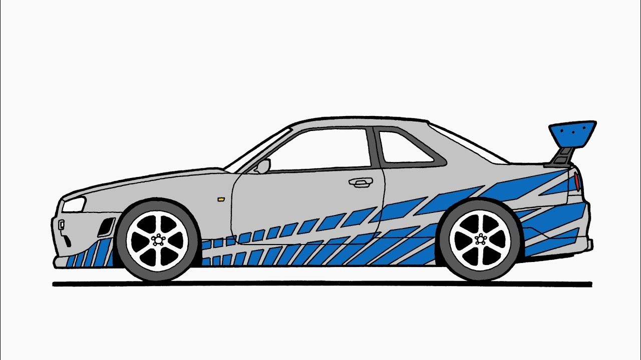 Desenho de Carro: Carro esportivo simples para desenhar