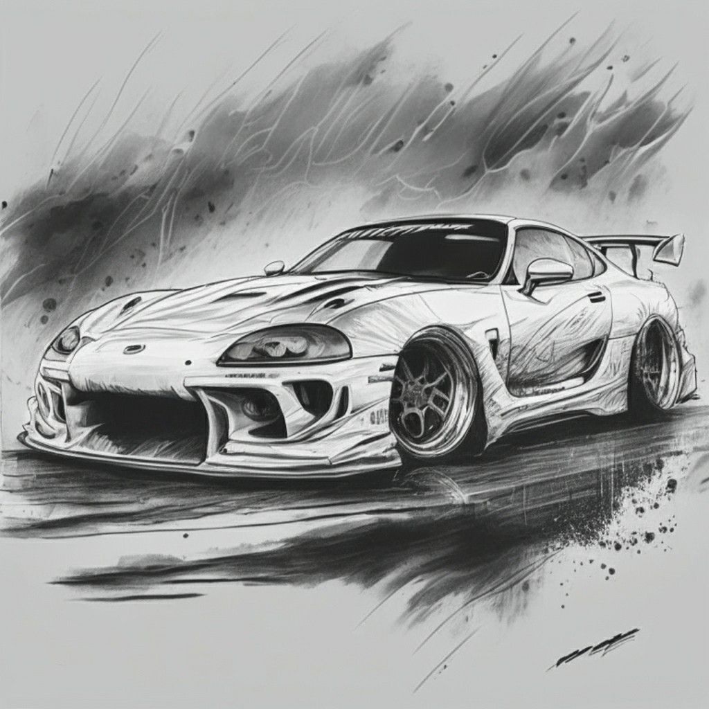 Desenho de Carro: Carro esportivo a lápis para desenhar