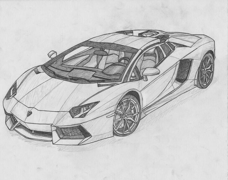 Desenho de Carro: Carro esportivo a lápis para desenhar
