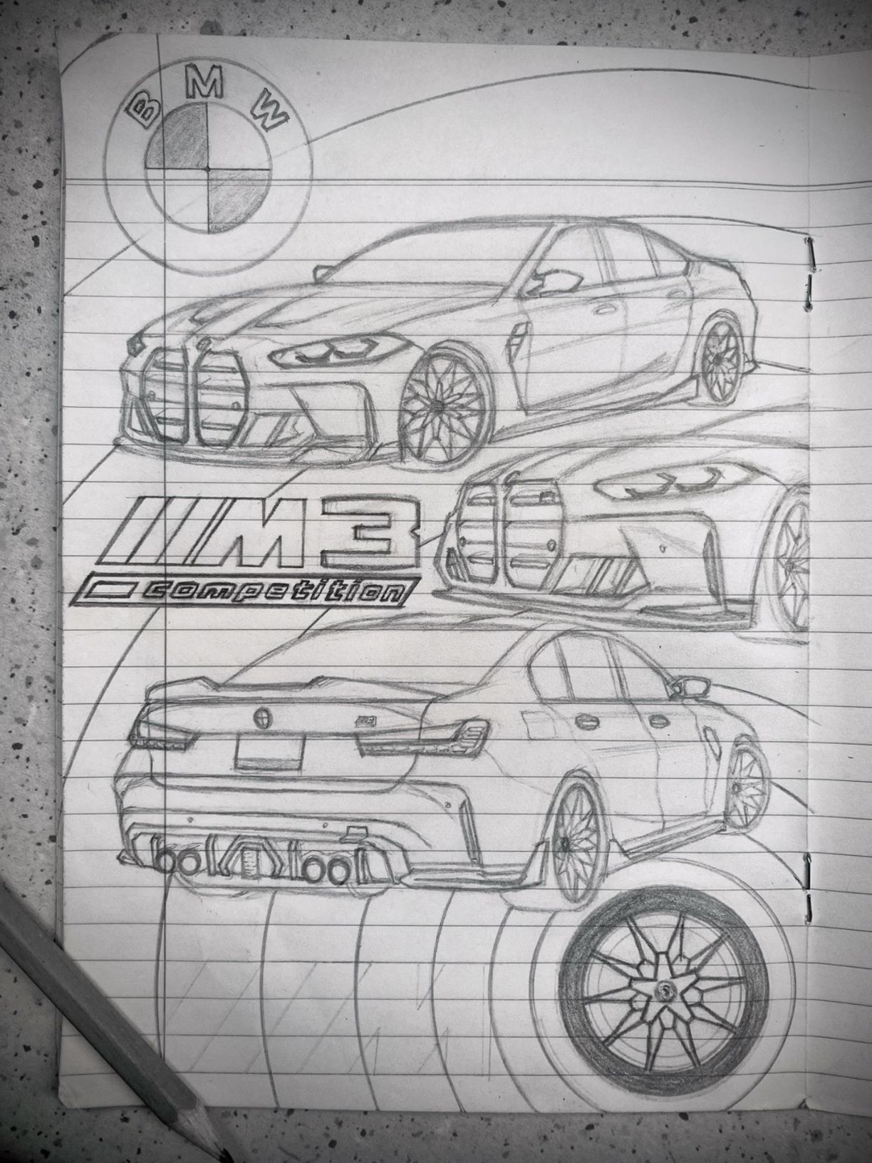 Desenho de Carro: Carro realista a lápis para desenhar