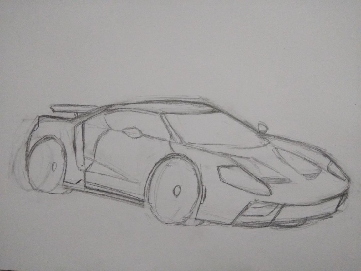 Desenho de Carro: Carro esportivo realista para desenhar