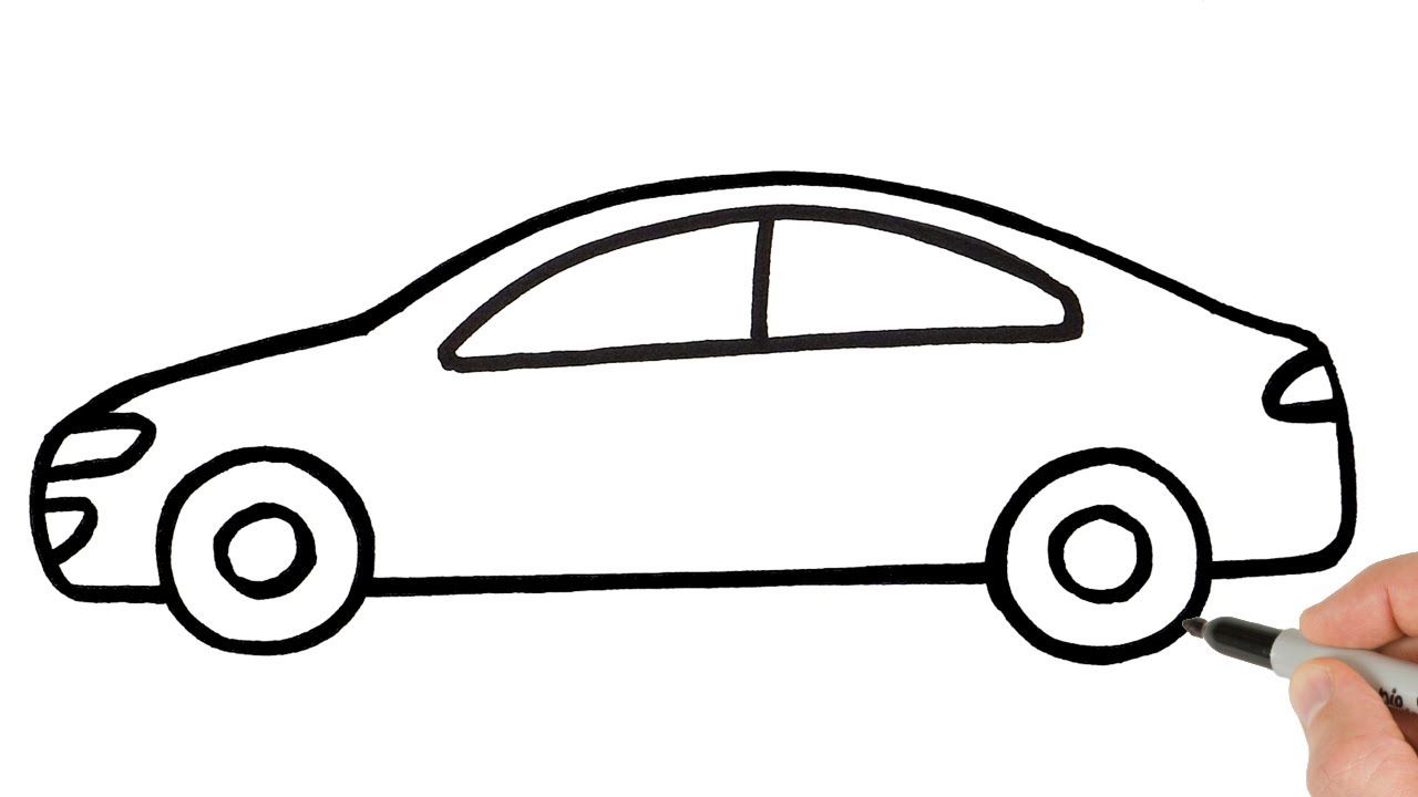 Desenho de Carro: Carro simples para desenhar fácil