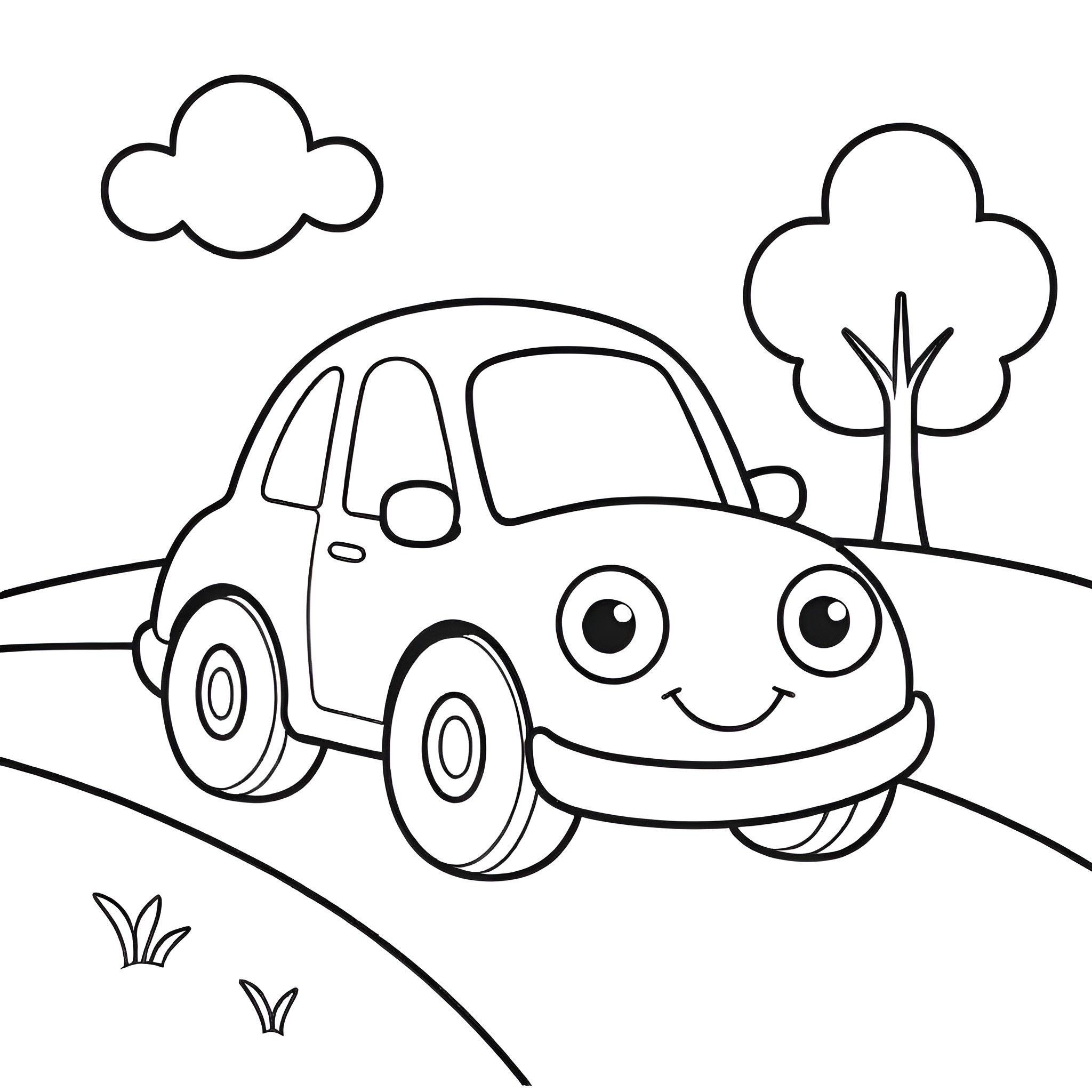 Desenho de Carro: Carro fofo para desenhar