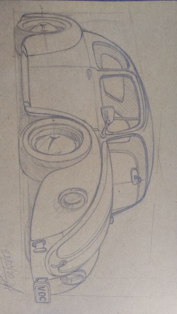 Desenho de Carro: Carro vintage a lápis para desenhar